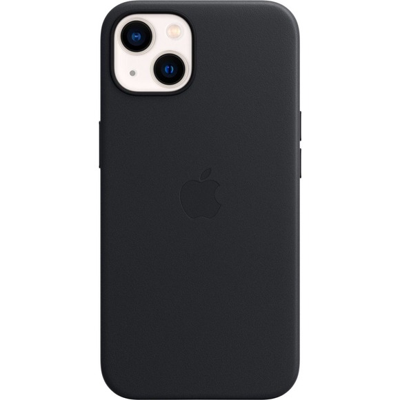 Apple - MM183ZM/A iPhone 13 Leather Case with MagSafe - Midnight